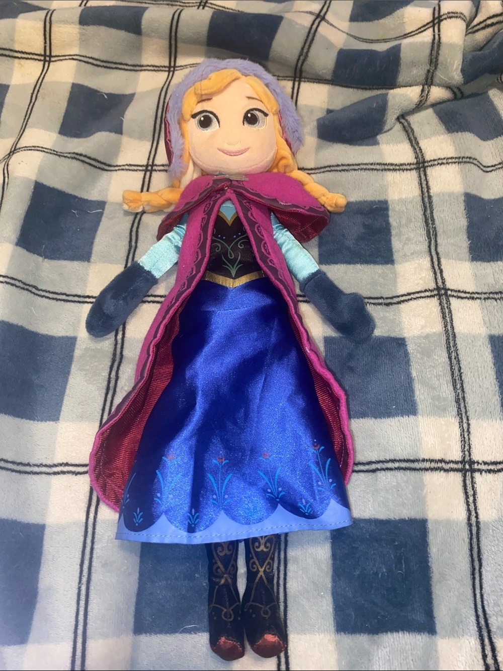 Disney Anna Plush Doll - Blue, Pink & Purple